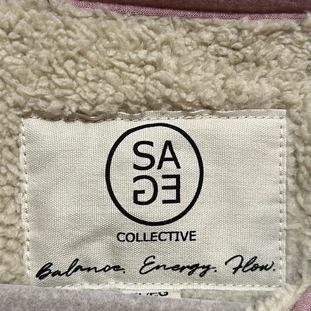 Sage Collective Women's Plaid Flannel Shacket Pink Cream XL